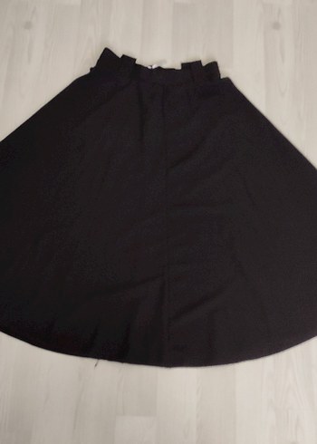 Siyah Salaş Uzun Kadın Etek - Görsel 4