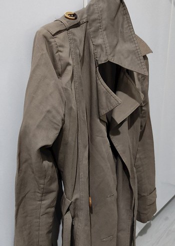 Bej Kemerli Midi Kadın Trençkot - Görsel 4