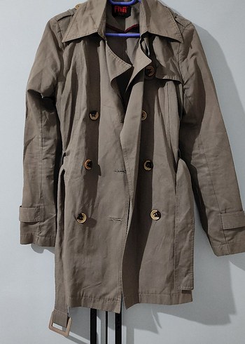 Bej Kemerli Midi Kadın Trençkot - Görsel 5