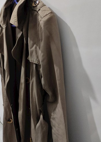 Bej Kemerli Midi Kadın Trençkot - Görsel 3