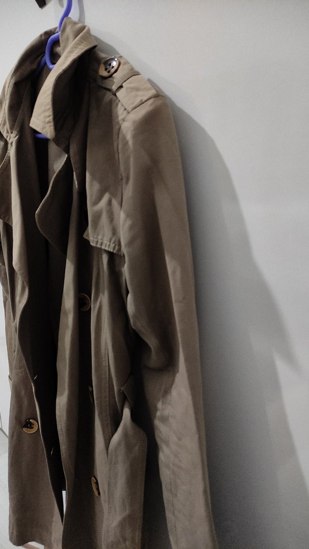 Bej Kemerli Midi Kadın Trençkot - Görsel 3