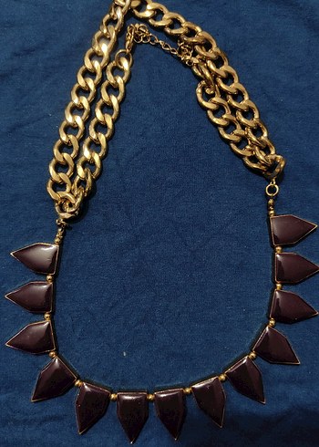 Altın Renk Zincir Detaylı Uzun Kolye - Görsel 2