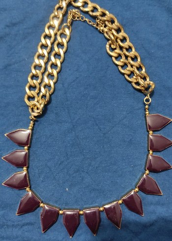 Altın Renk Zincir Detaylı Uzun Kolye - Görsel 3