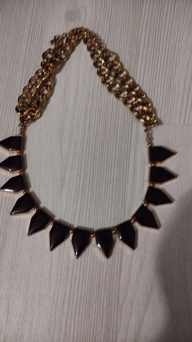 Altın Renk Zincir Detaylı Uzun Kolye - Görsel 4