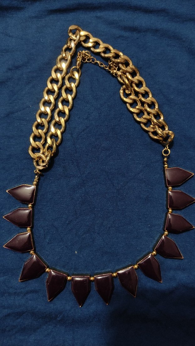 Altın Renk Zincir Detaylı Uzun Kolye - Görsel 2