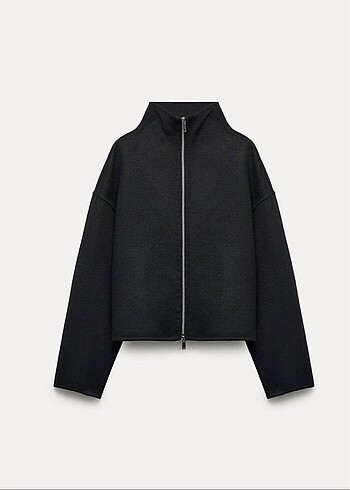xs Beden siyah Renk Zara astar detaylı yünlü ceket #yeni
