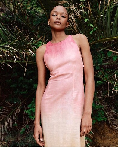 Zara Keten Tie Dye Desenli Elbise #yeni
