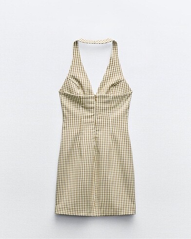 Zara Zara Pötikareli Halter Yaka Elbise #yeni