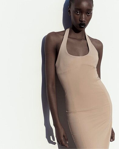 Zara Halter Yaka Streç Elbise