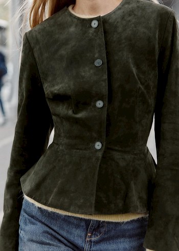 Zara %100 DERİ EVA ETEK CEKET - Görsel 4