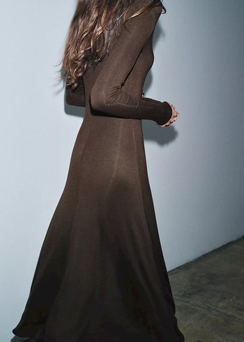 Zara V YAKA UZUN ELBİSE - Görsel 3