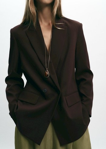 Zara Kruvaze Oversize Blazer