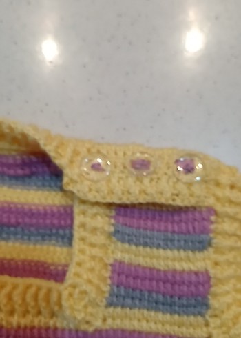 Kız Çocuk Pastel Renkli Örgü süveter - Görsel 3