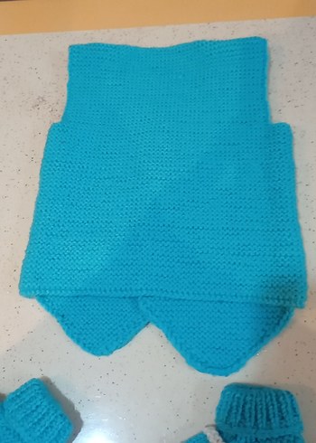 Mavi Örgü Erkek Çocuk Süveter - Görsel 2