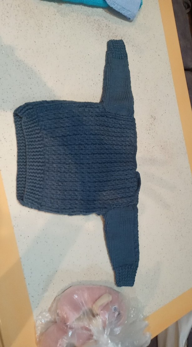 Erkek Çocuk V Yaka Mavi Triko Kazak - Görsel 2