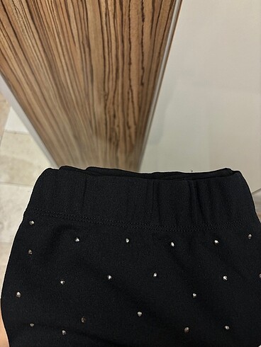s Beden siyah Renk Siyah Parlak Taşlı Örme Pantolon