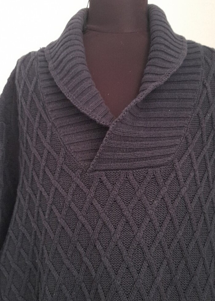 İplik dokuma şal Yaka kazak  - Görsel 2