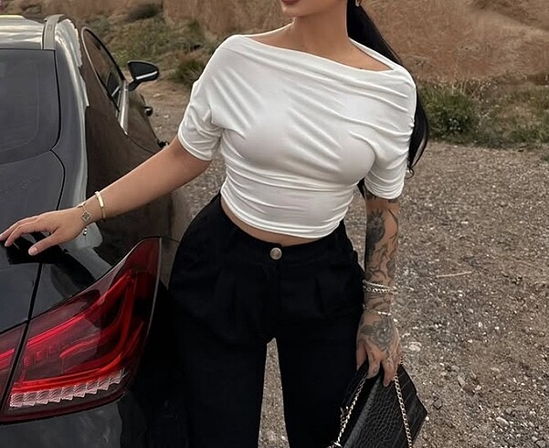 Kayık yaka Sandy bluz