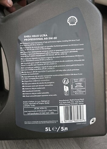 Shell helix Ultra 5 lt.