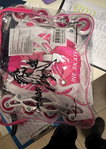 Pembe Baskılı Biker Stil çocuk Patenleri
