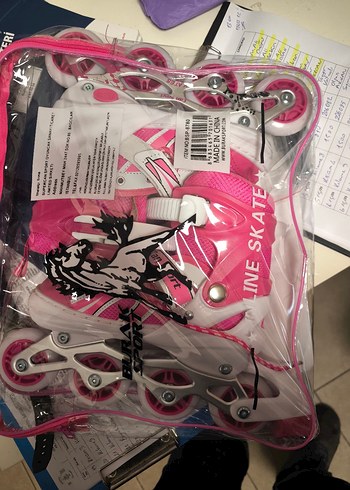 Pembe Baskılı Biker Stil çocuk Patenleri - Görsel 2