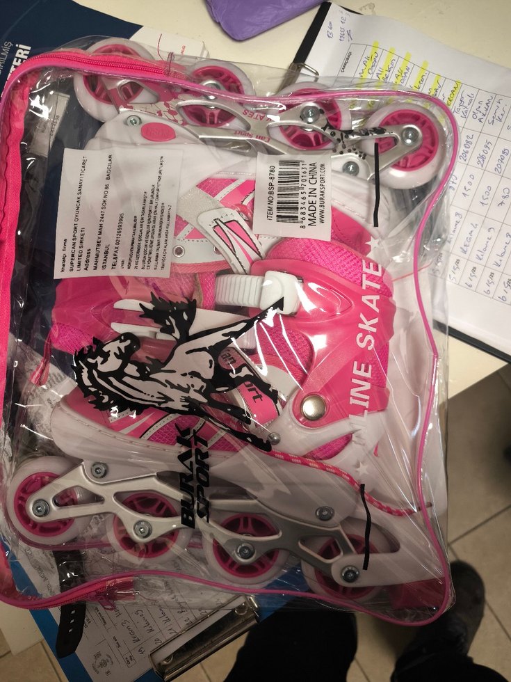 Pembe Baskılı Biker Stil çocuk Patenleri - Görsel 2