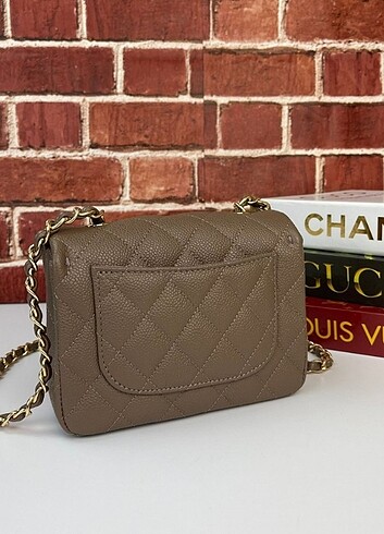  Beden CHANEL CAVİAR MİNİ FLAP BAG SİYAH SÜTLÜ KAHVE