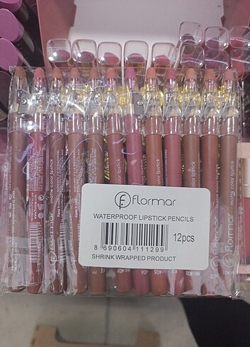 :FLORMAR 12 ADET KALEM TRAŞLI DUDAK KALEM