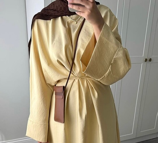 Mango Sarı bağlamalı elbise