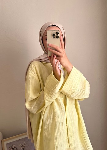 Zara Kadın Sarı Uzun Kollu Gömlek