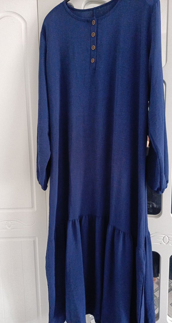 lacivert aerobin Uzun Salaş Elbise - Görsel 3