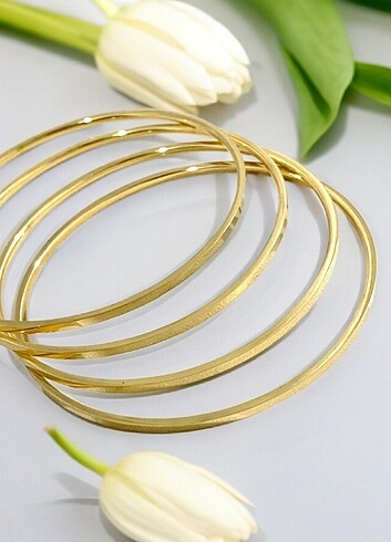 Beden sarı Renk Kesme 4lü Ajda #Çelik #Bileklik #Kibritçöpü Modeli
