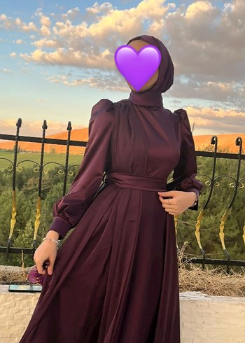 38 Beden Uzun Mor Gotik Abiye Elbise