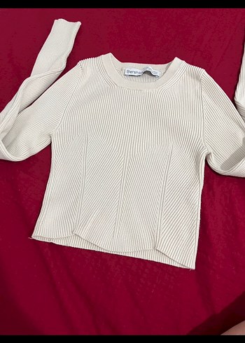 Bershka top beyaz Fitilli Kadın Triko Kazak