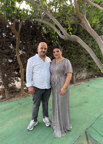 Abiye Gri Drapeli Kısa Kollu Uzun Abiye Elbise