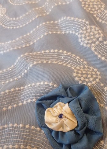 Mavi Nakışlı Dekoratif Yastık Kılıfı ve yorgan örtüsü - Görsel 3