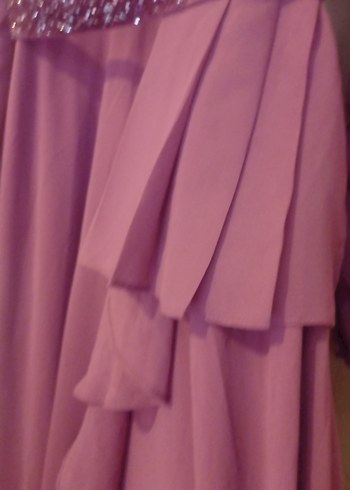 Pembe Drapeli Uzun Abiye Elbise - Görsel 4