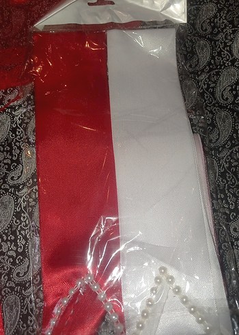 Kırmızı Dantel Nakışlı kına takımı - Görsel 5