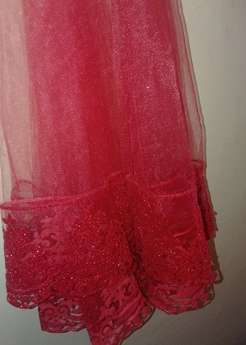 Kırmızı Dantel Nakışlı kına takımı - Görsel 6