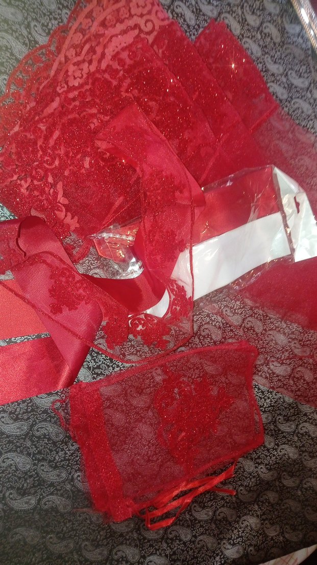 Kırmızı Dantel Nakışlı kına takımı - Görsel 4