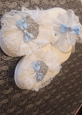 Dantel Detaylı Beyaz hamileler için erkek bebek - Görsel 2