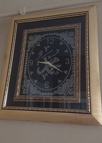 Koyu Altın Çerçeveli Duvar Saati - Görsel 2