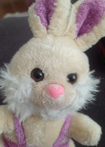 Lila Detaylı Peluş Tavşan Oyuncak - Görsel 3