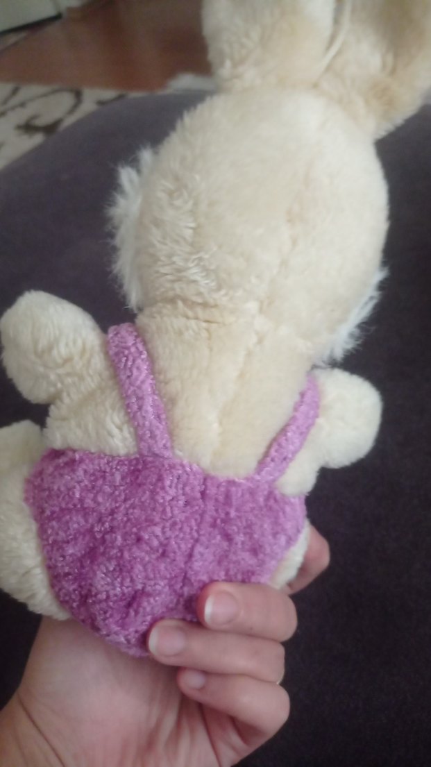 Lila Detaylı Peluş Tavşan Oyuncak - Görsel 2