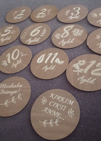 Bohem Tarzı Ahşap Bebek Ay Taşları - Görsel 2