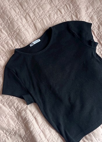 Bershka Siyah Kısa Kollu Kadın Tişört