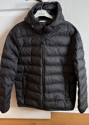 Zara Siyah Kapusonlu Sisme Mont Erkek