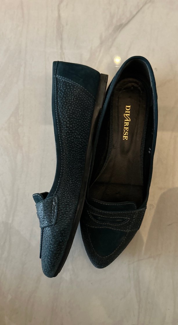 Yesil Kadın Süet deri Babet - Görsel 2