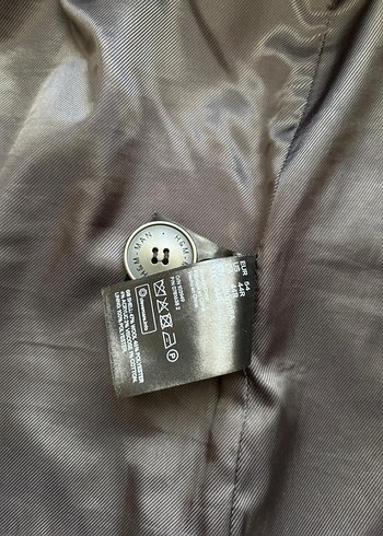 54 Beden H&M Kahverengi Midi Erkek Yünlü kruvaze palto