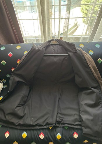 xl Beden MANGO Kahverengi Erkek Midi Boy cift tarafli Kemerli palto